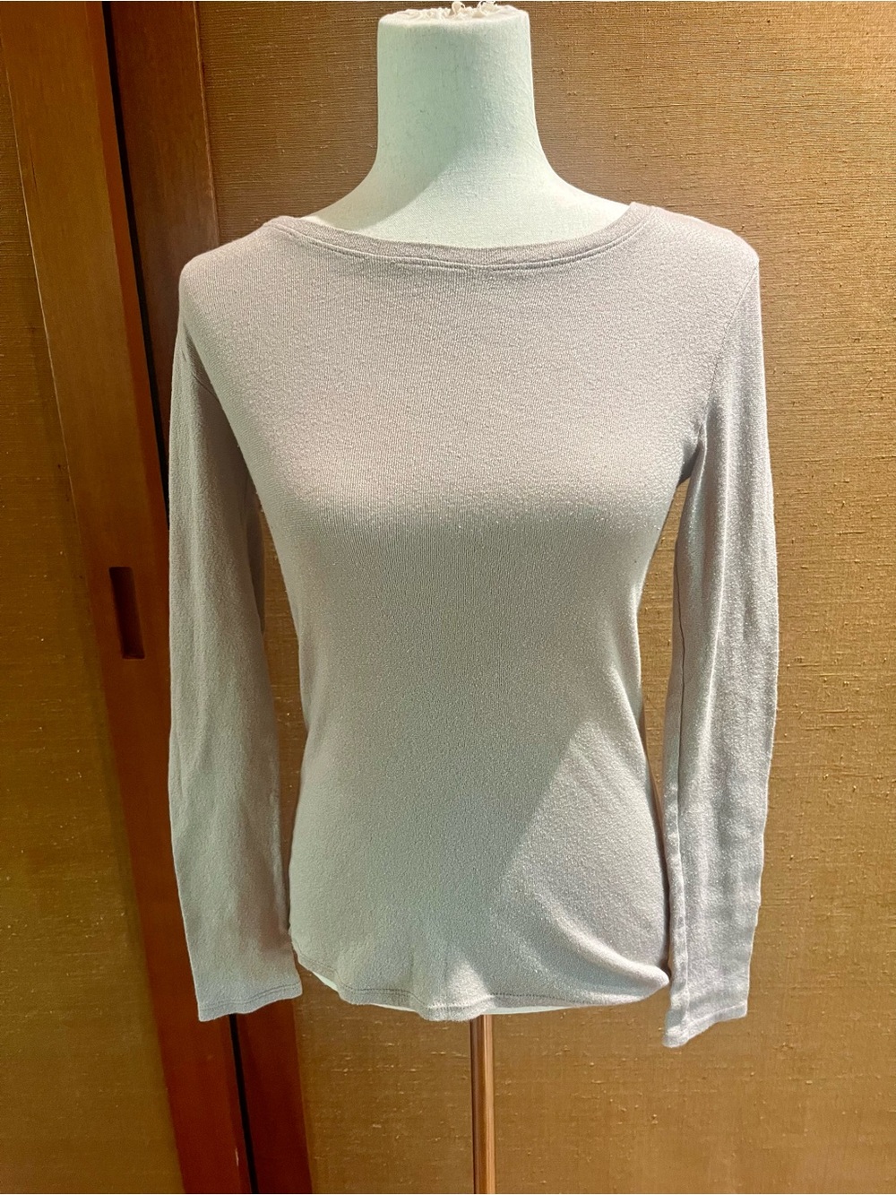 Michael Stars Blush Pink Shine Long Sleeve Crewneck Top